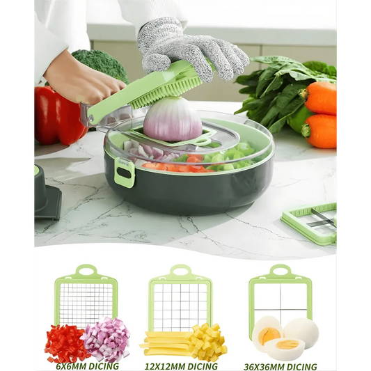 Easy Vegetable Dicing and Slicing with 9-in-1 Kitchen Cutter & Slicer