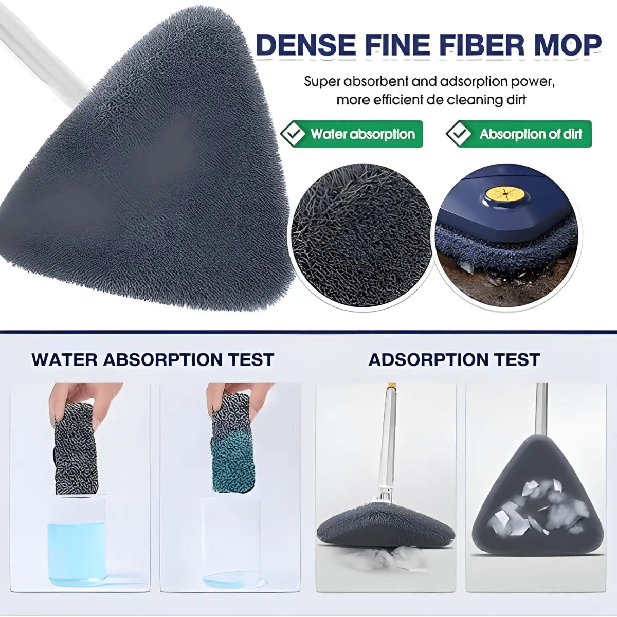 Washable and reusable microfiber mop pads for tile floor cleaning