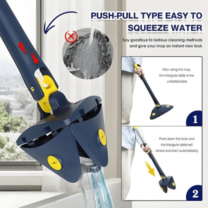 Triangle design mop cleaning tight corners and walls in small apartments