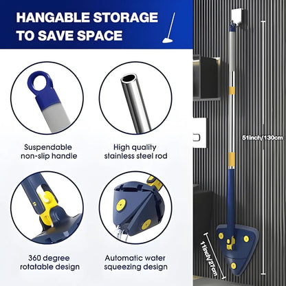 Hygienic hands-free wringing with 360° rotating mop in UAE home