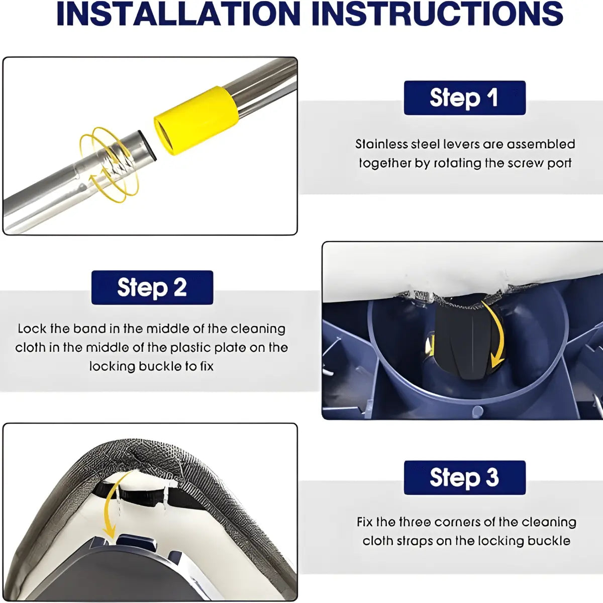 Lightweight 360° rotating triangle mop used for easy home cleaning in UAE